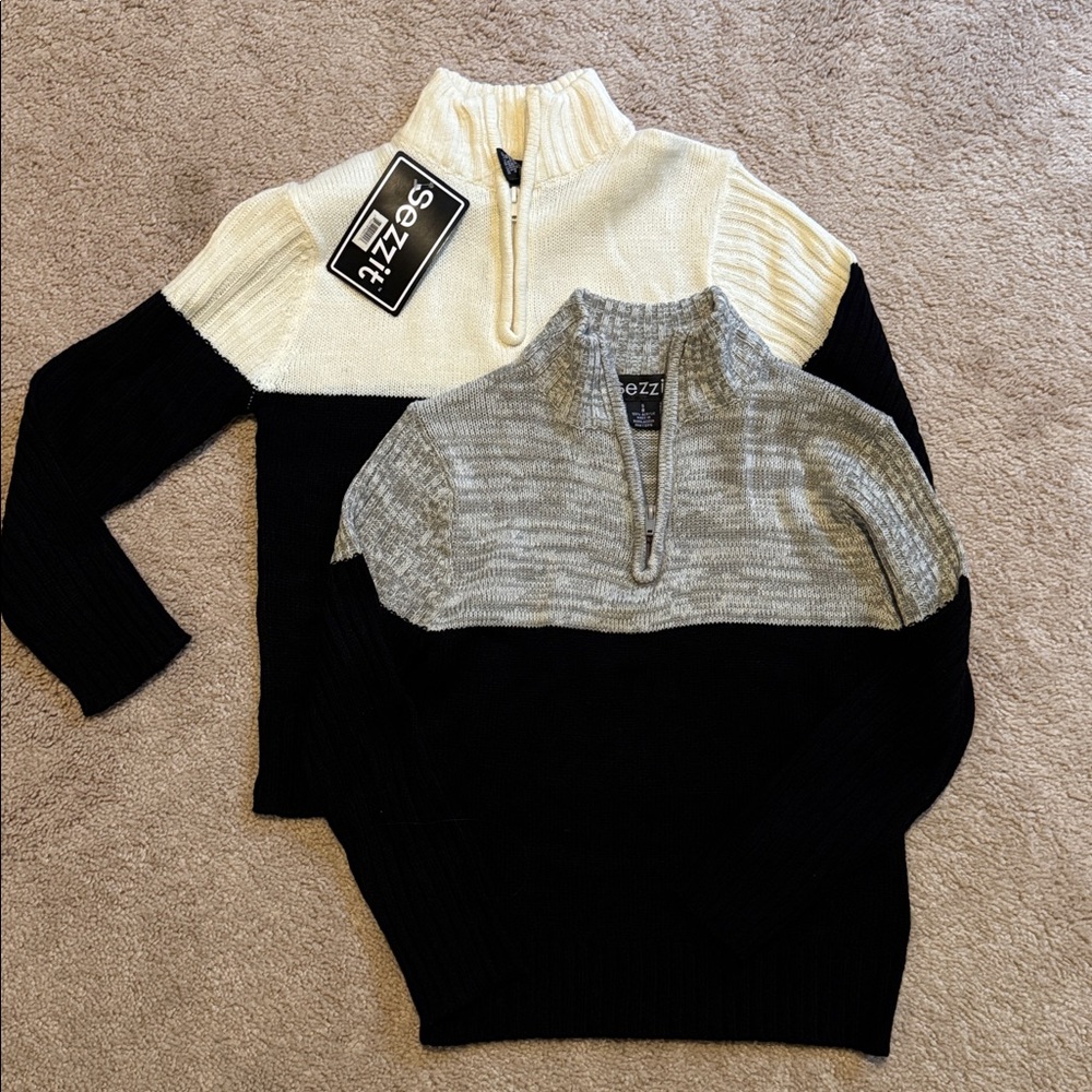 Sezzit Colorblock Half-Zip Sweater TWO sweaters Boys Small